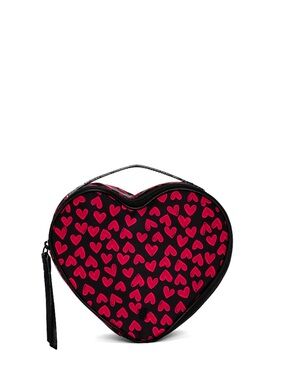 NWTS Rare Victoria’s Secret black & red heart shaped train case